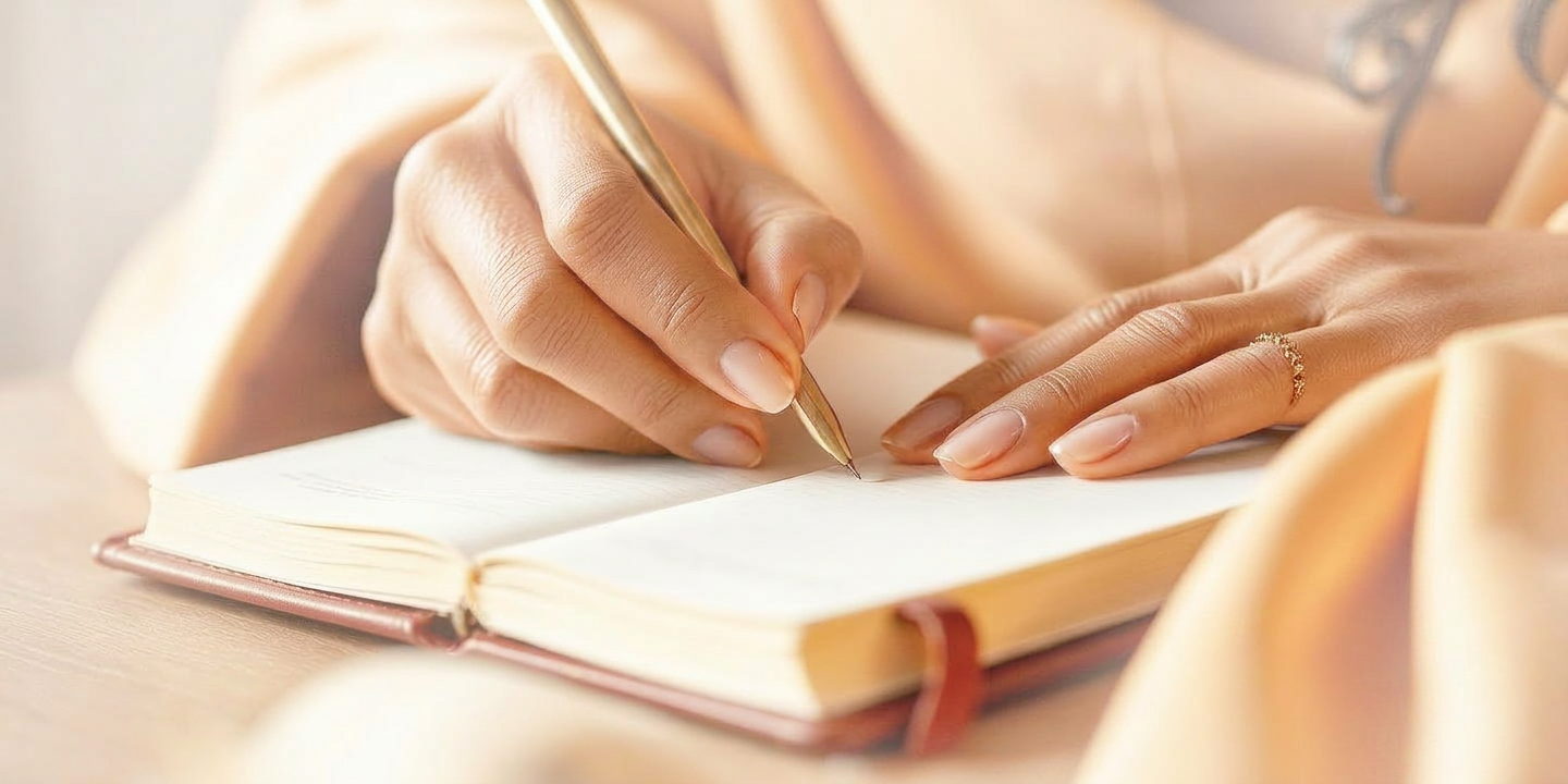 Woman writing in a journal